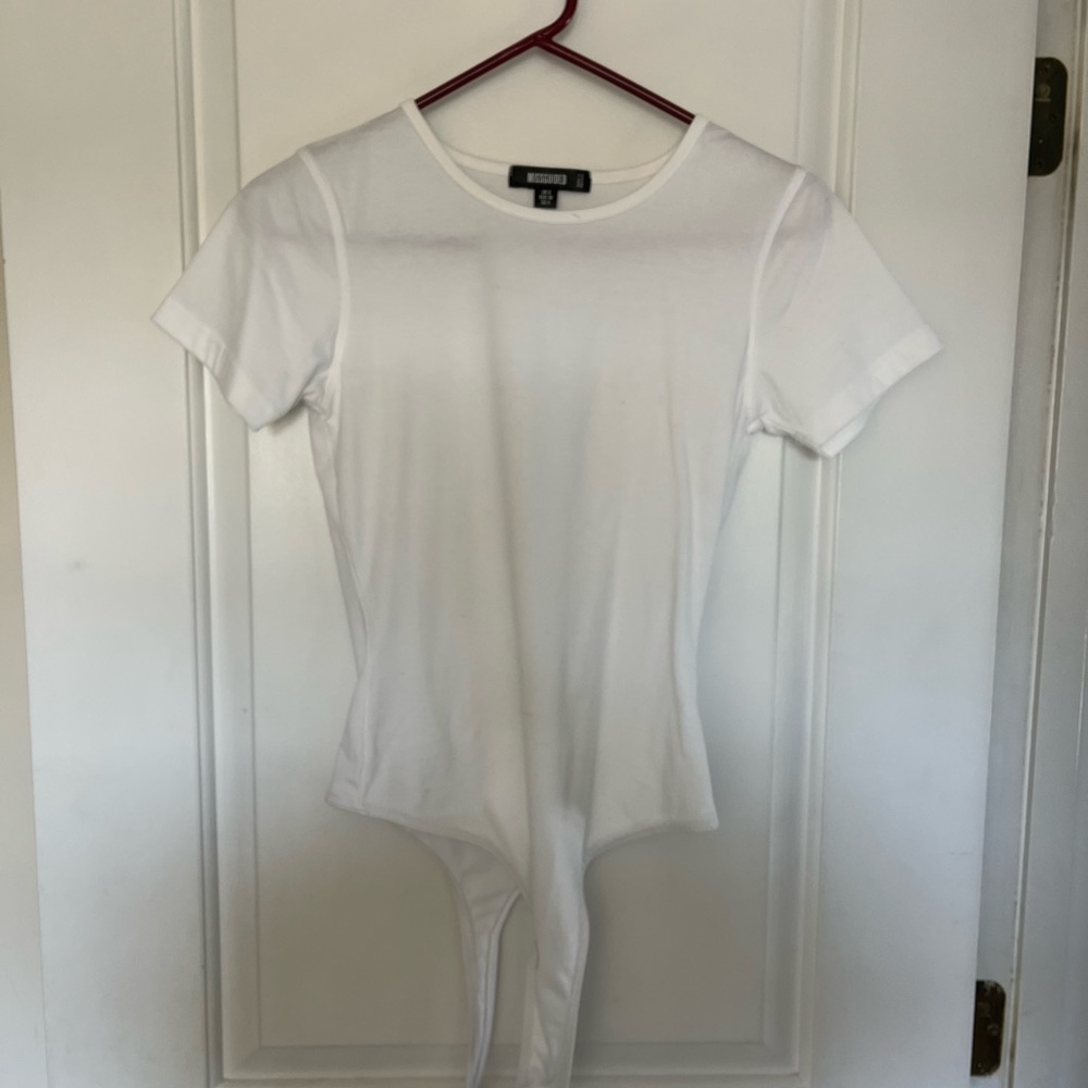 White misguided body suit
